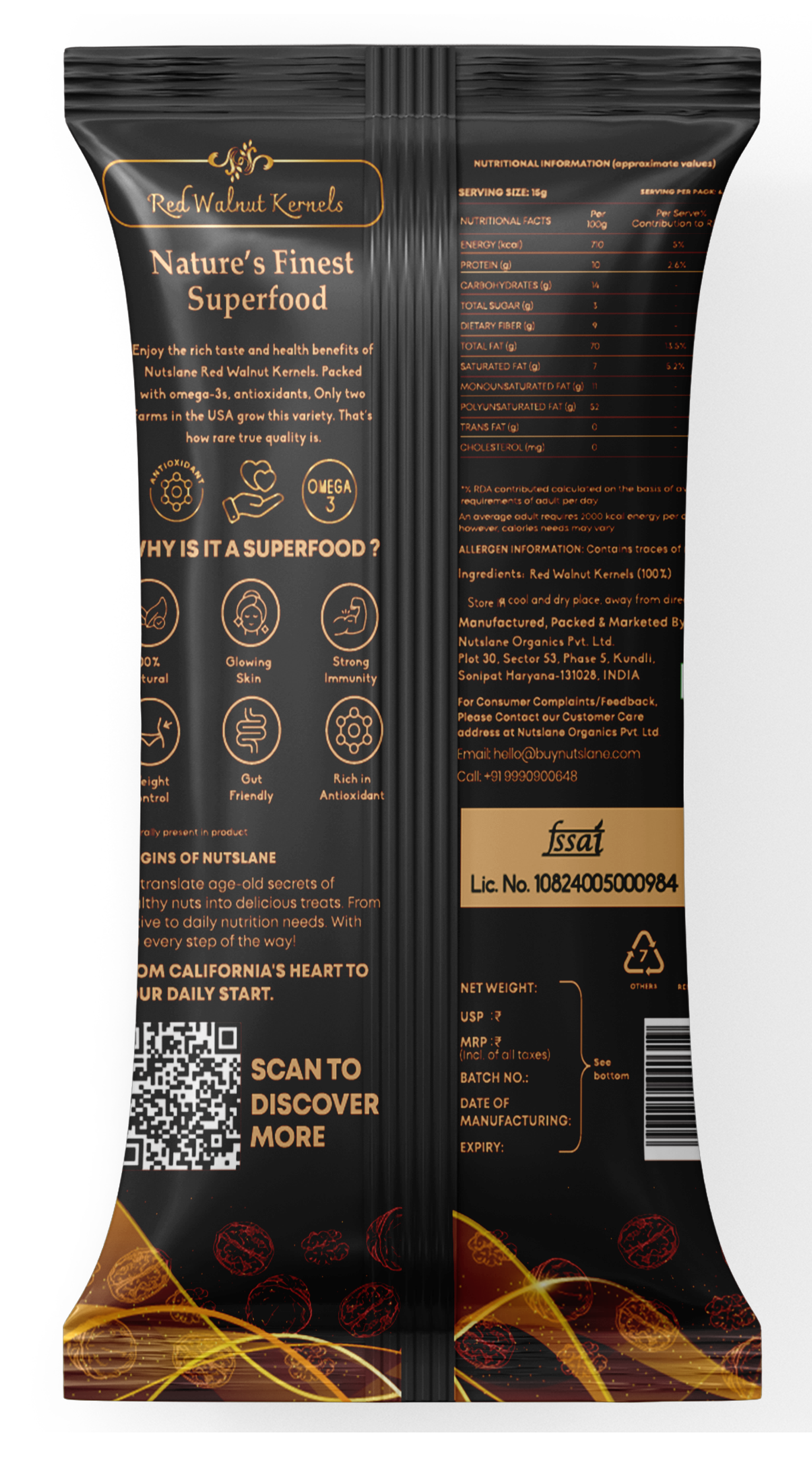 Premium Red Walnut Kernels - 30g