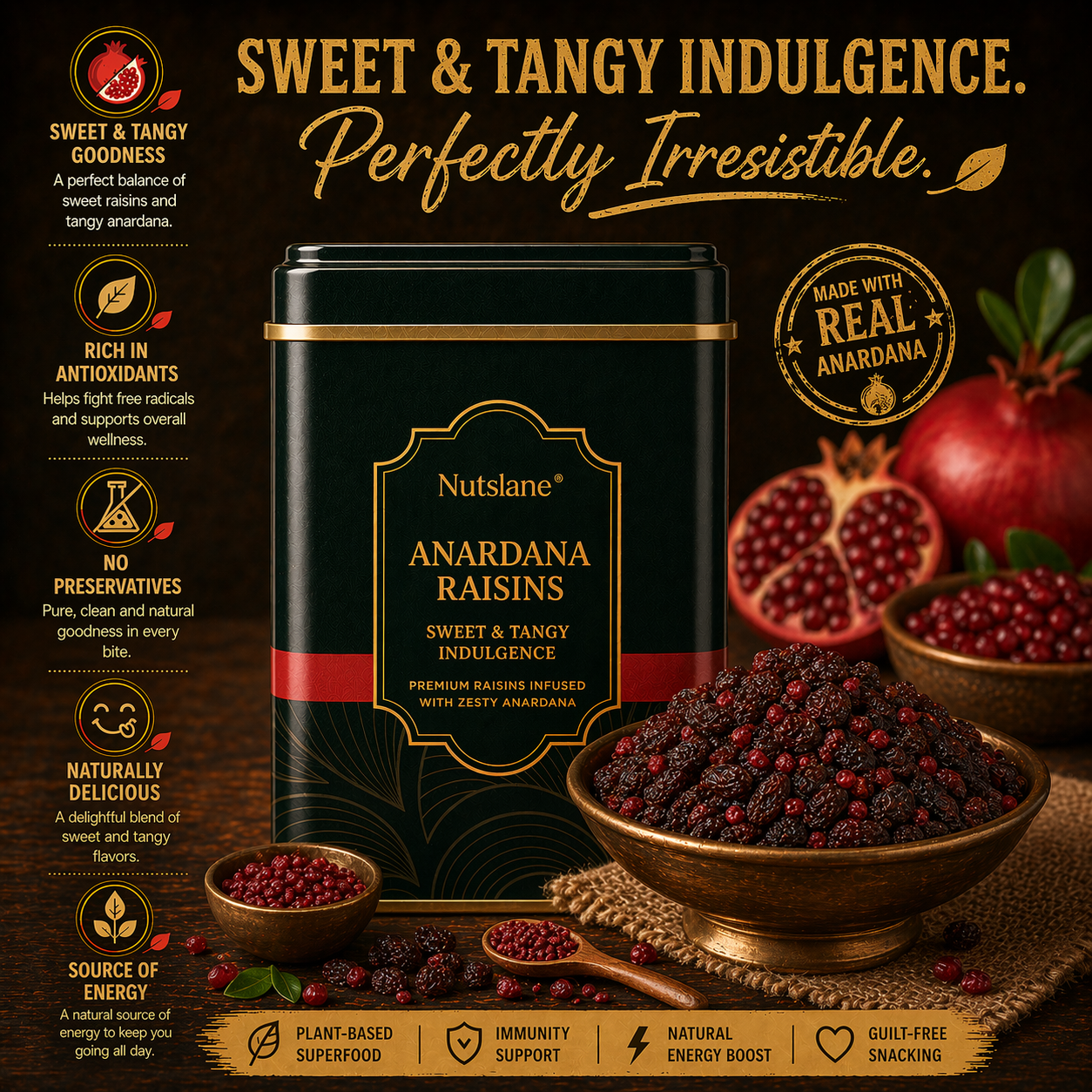 Anardana Raisins – Luxury Tin Pack, Sweet & Tangy Indulgence