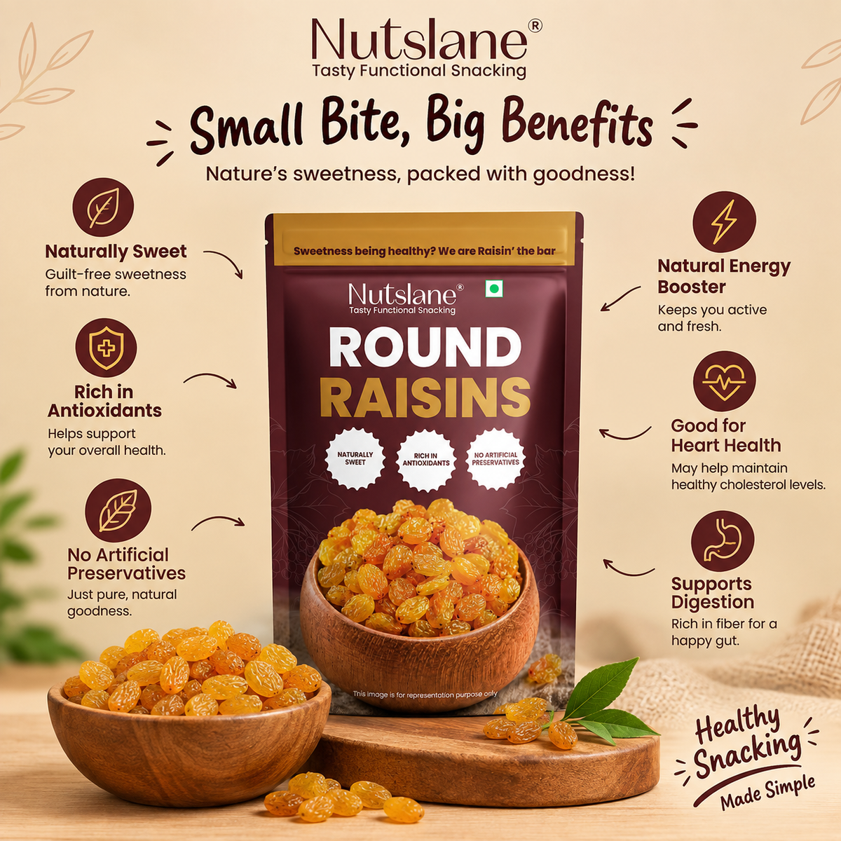 Round Raisins | Premium, Sweet & Juicy Dried Fruit