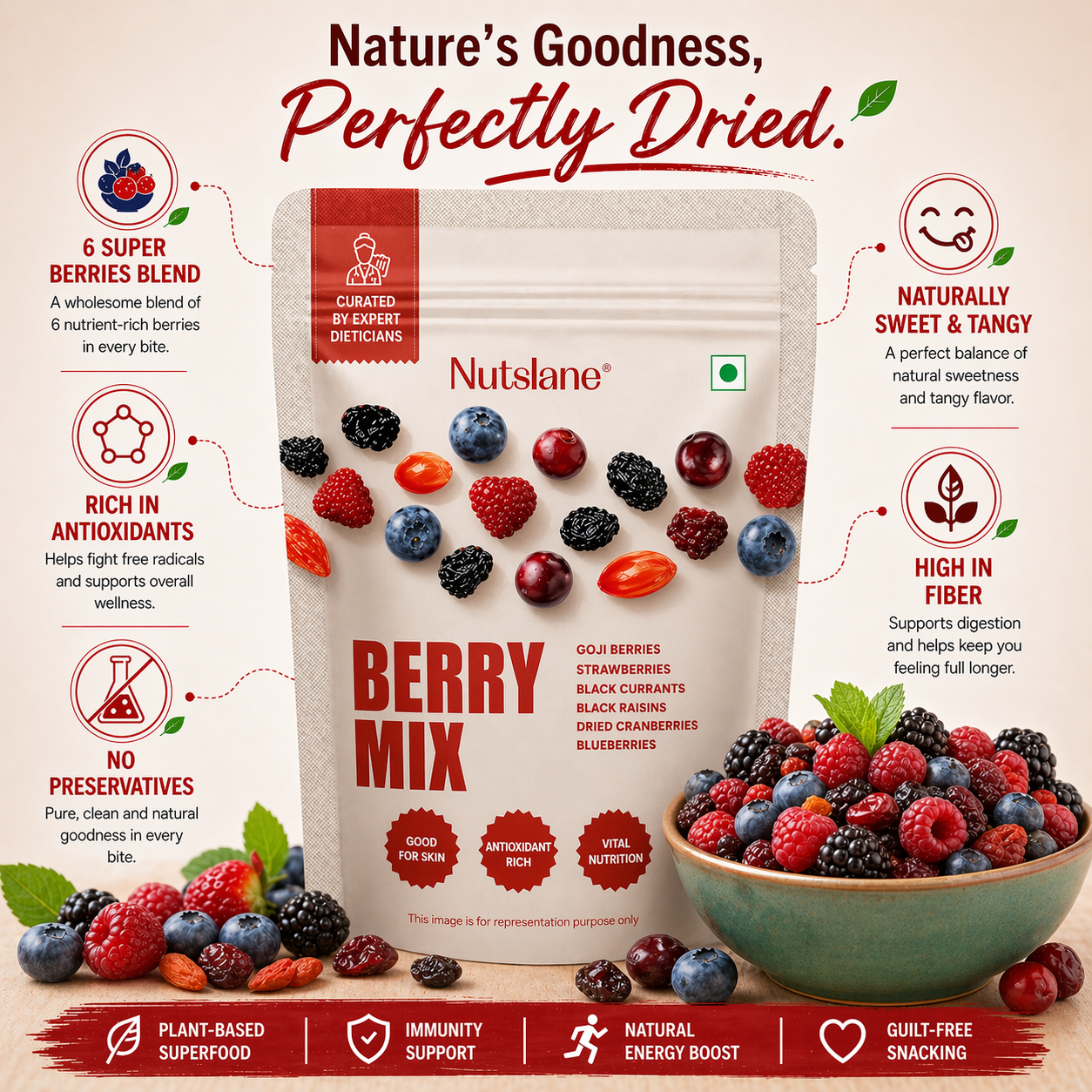 Dried Berry Mix – Sweet, Tangy & Antioxidant-Rich Snack