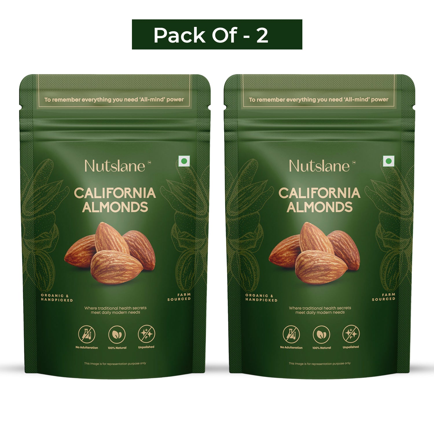 Premium California Almonds | Pack of 2 ( 500g Each)