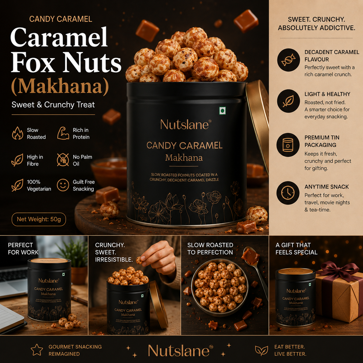 Caramel Fox Nuts (Makhana) – Sweet & Crunchy Treat
