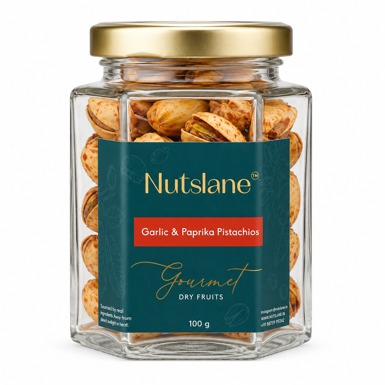 Garlic & Paprika Pistachios โ Premium Roasted Pistachios in Glass Jar | Bold, Crunchy & Flavor-Packed
