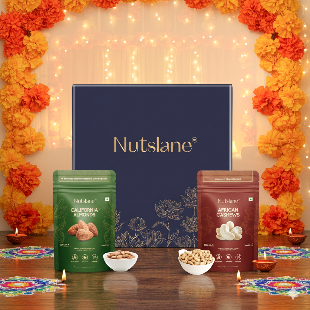 Nutslane Celebration Gift Box (Plain Cashew, Plain Almond) - 100g Each