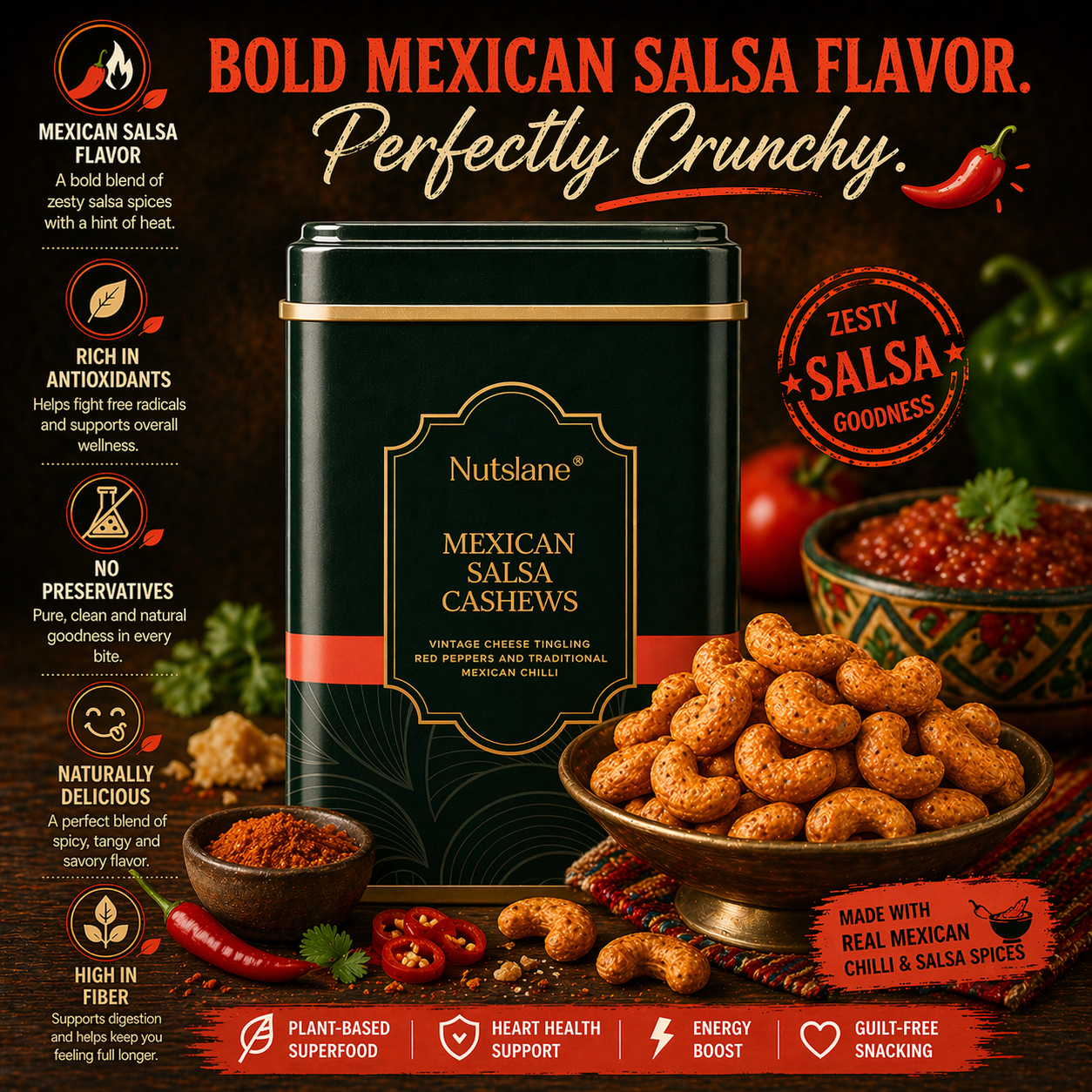Mexican Salsa Cashews (Kaju) – Spicy & Crunchy