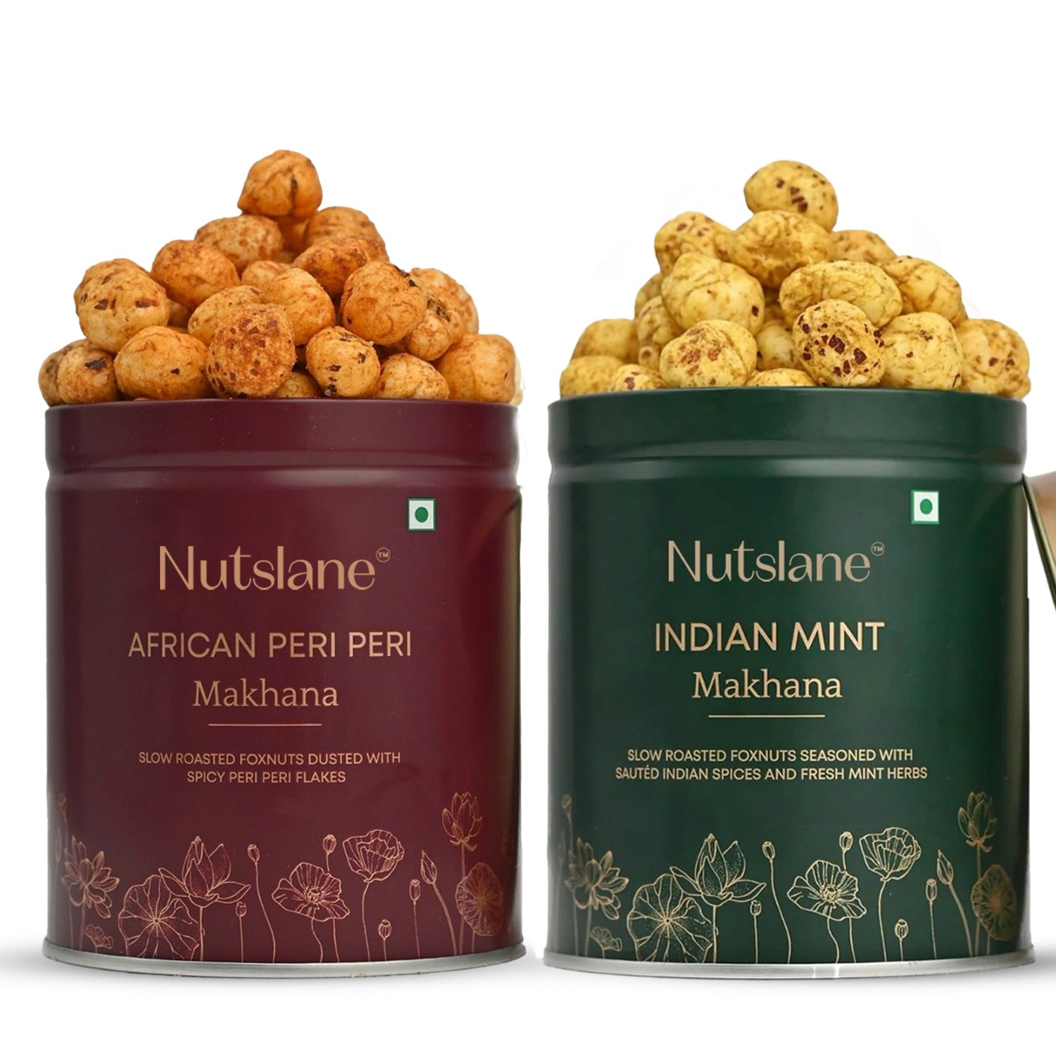 Premium Makhana Combo - Indian Mint Makhana & Peri Peri - 50g Each