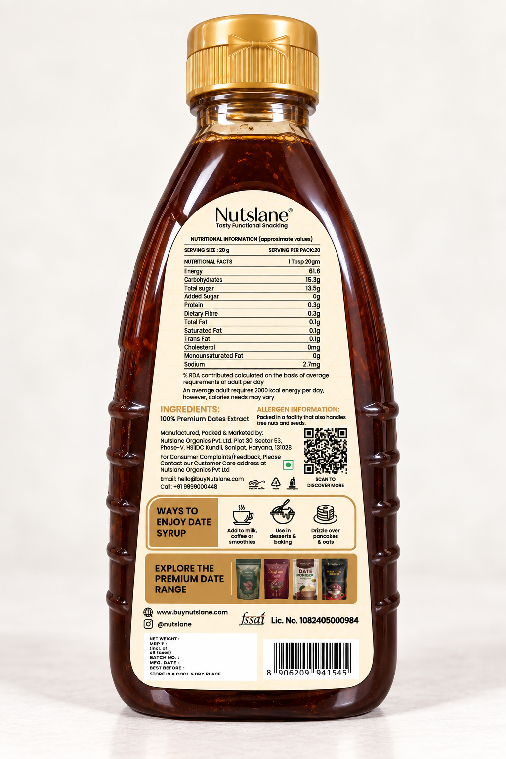 Premium Date Syrup | 100% Natural Date Sweetener | No Added Sugar
