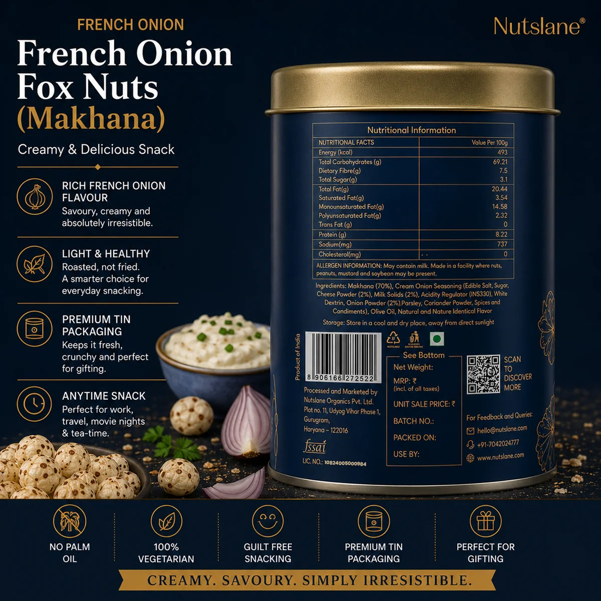 French Onion Fox Nuts (Makhana) ā Creamy & Delicious Snack