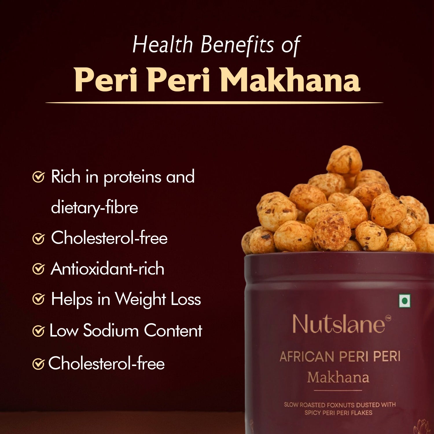 Premium African Peri Peri Makhana | Pack of 2 (Each 50g)