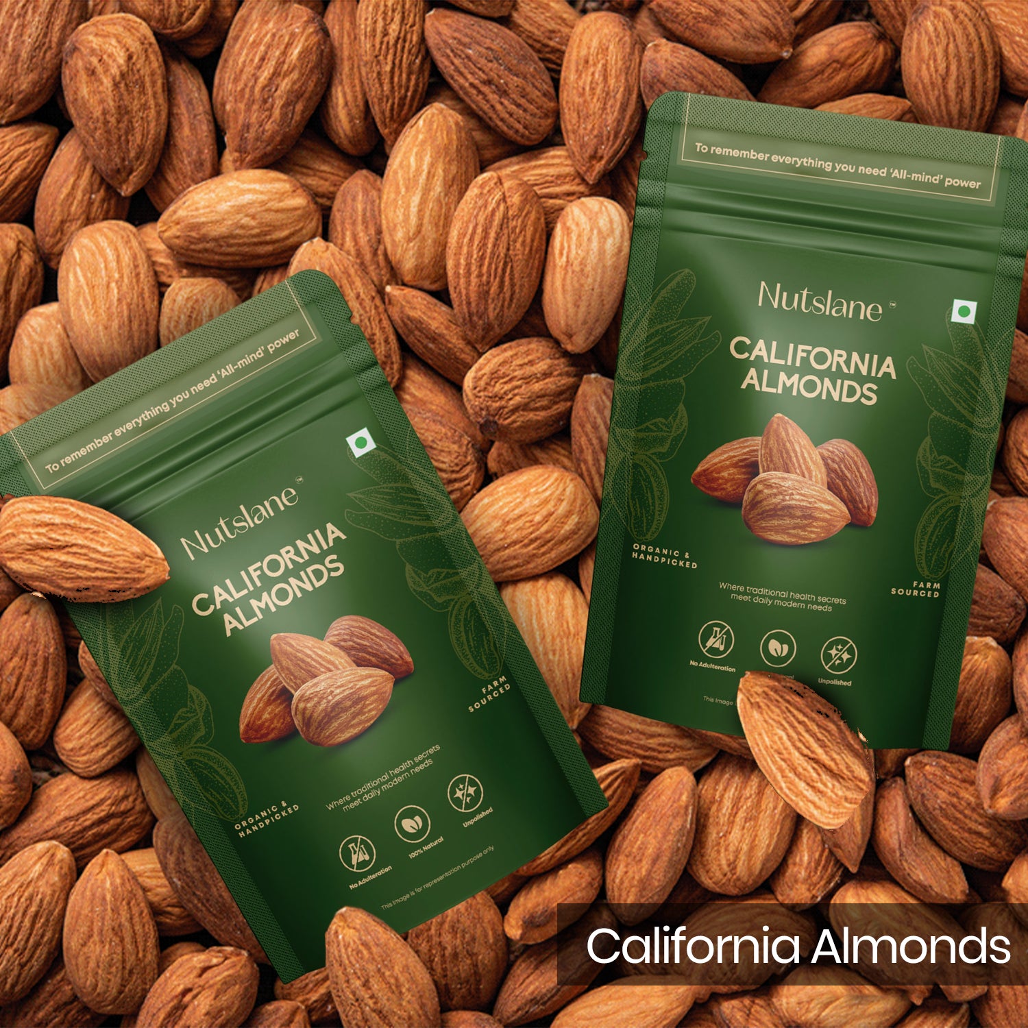 Premium California Almonds | Pack of 2 ( 500g Each)