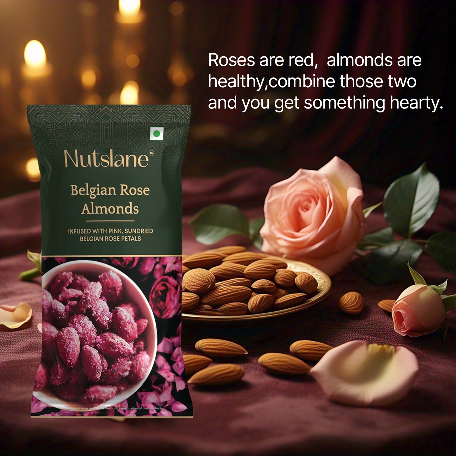 Belgian Rose Almonds On The Go Pack