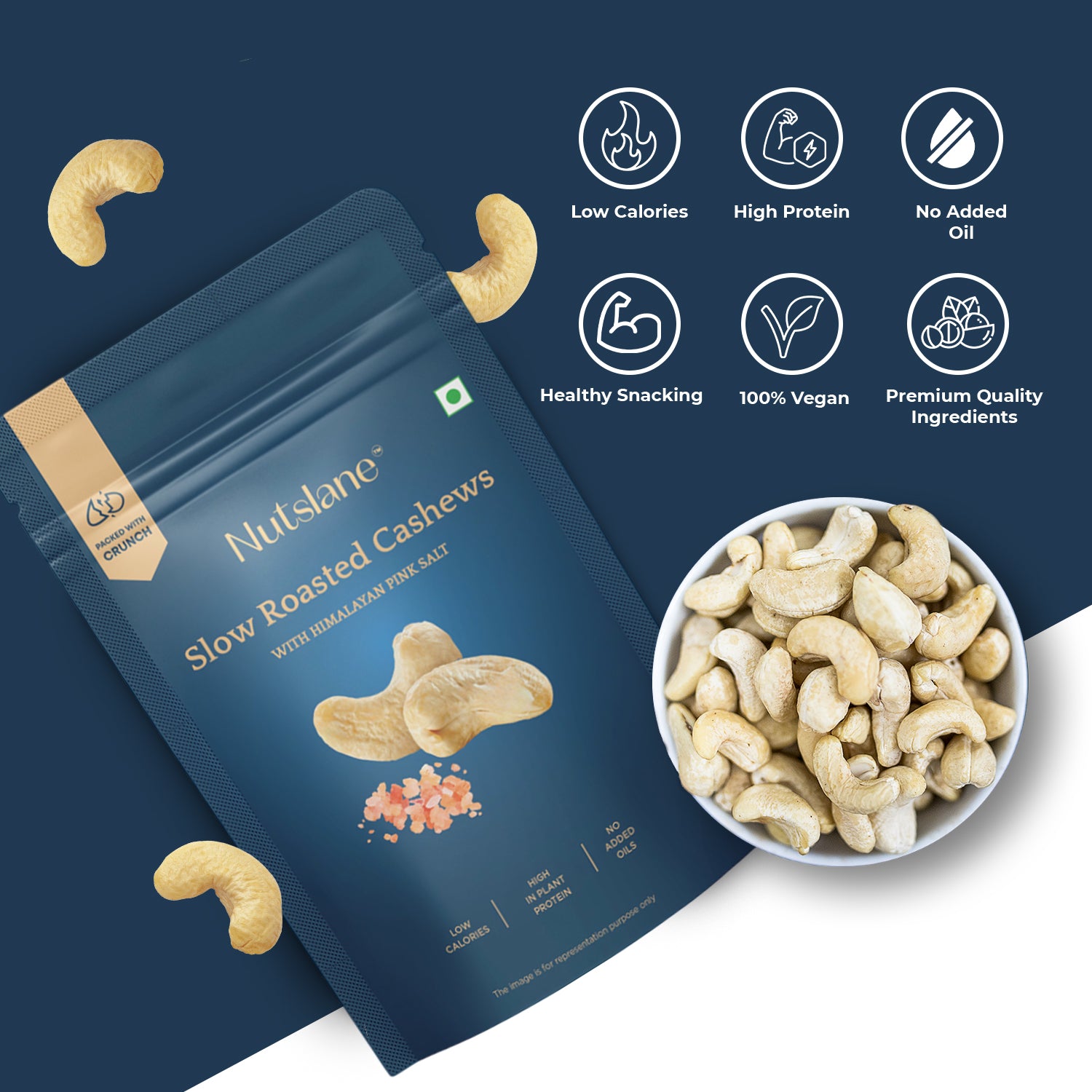 Roasted Cashews (Kaju) – Himalayan Pink Salt, Crunchy & Healthy Snack