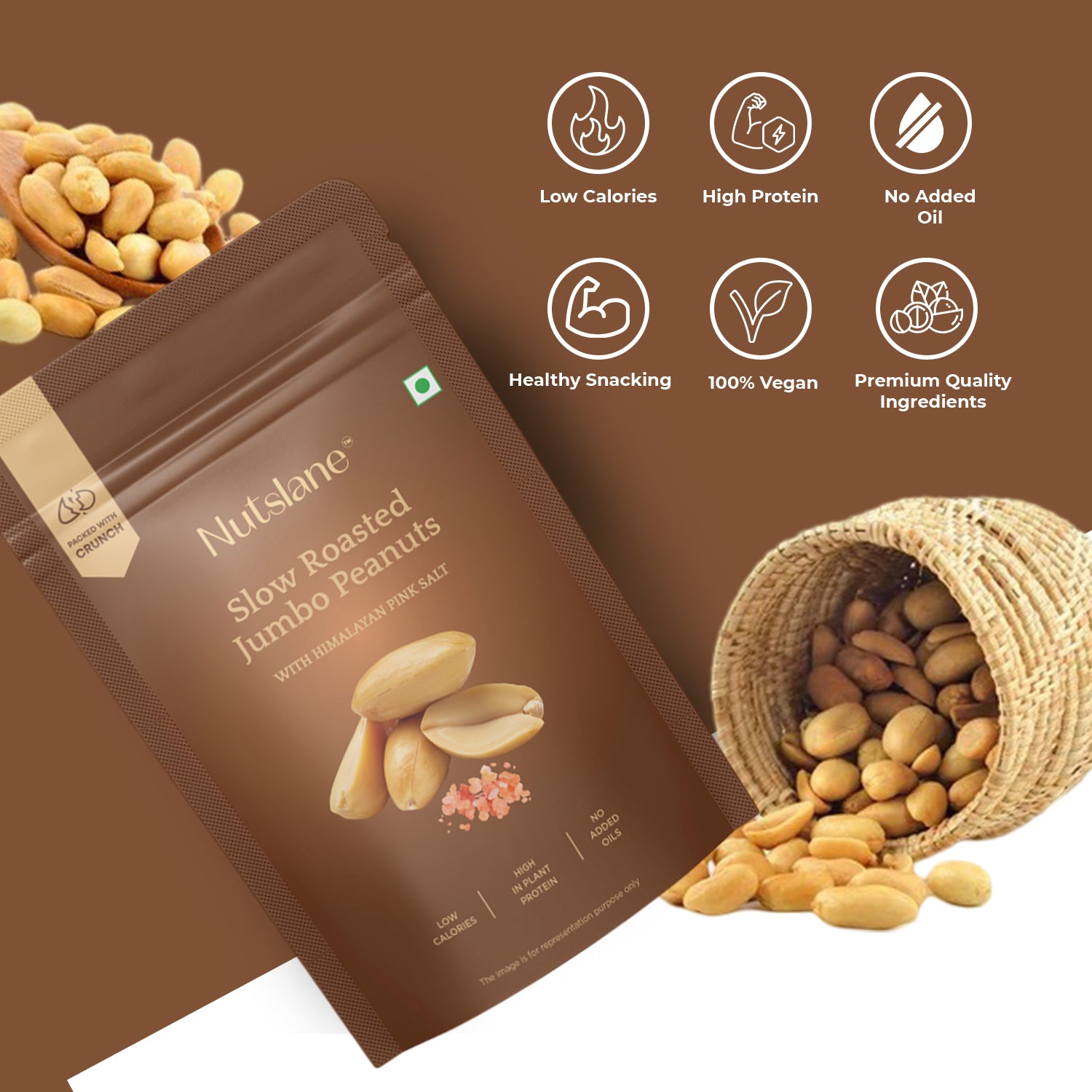 Salted & Roasted Jumbo Peanuts – Crunchy & Protein-Rich Snack
