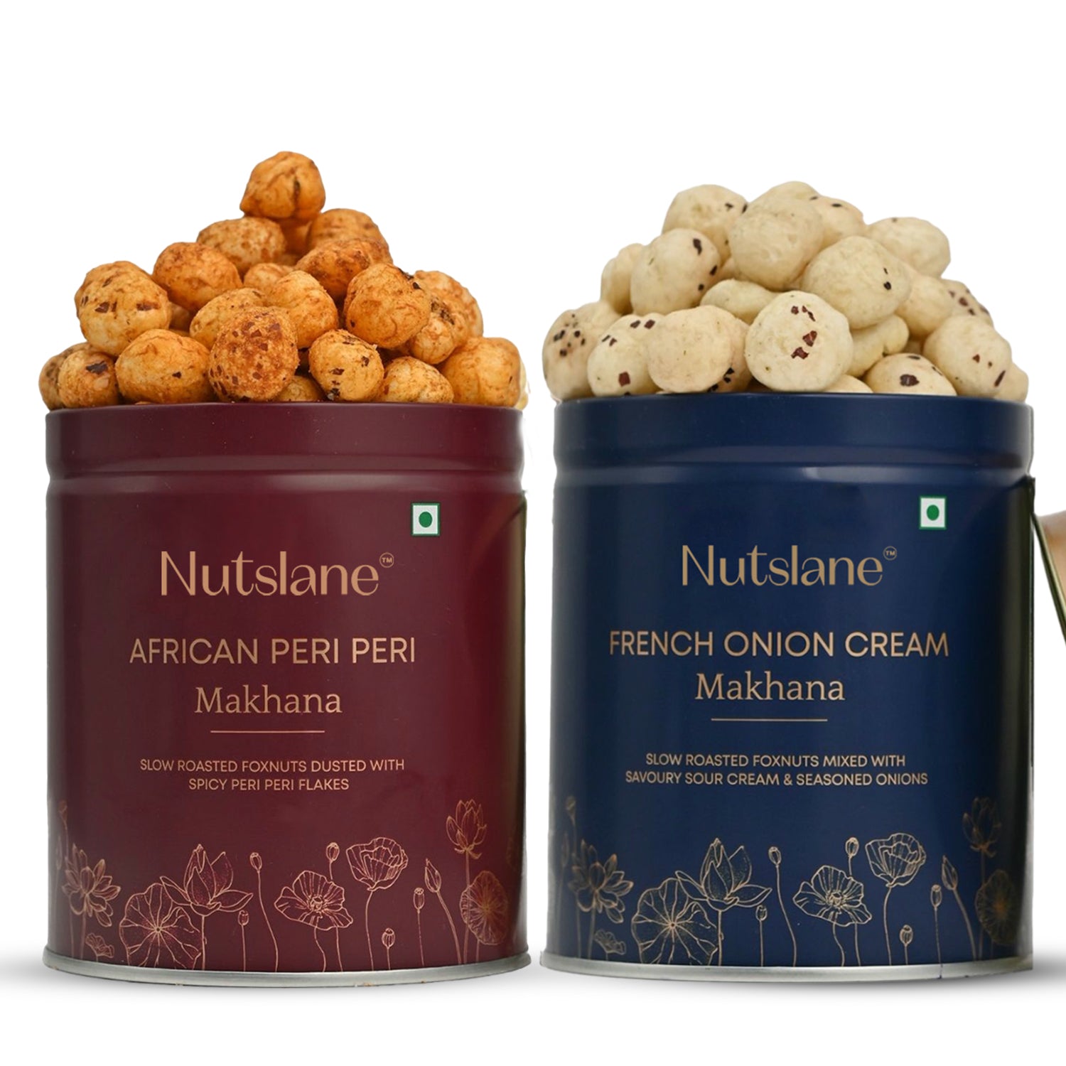 Premium Makhana Combo - Peri Peri Makhana & French Onion Makhana - 50g Each