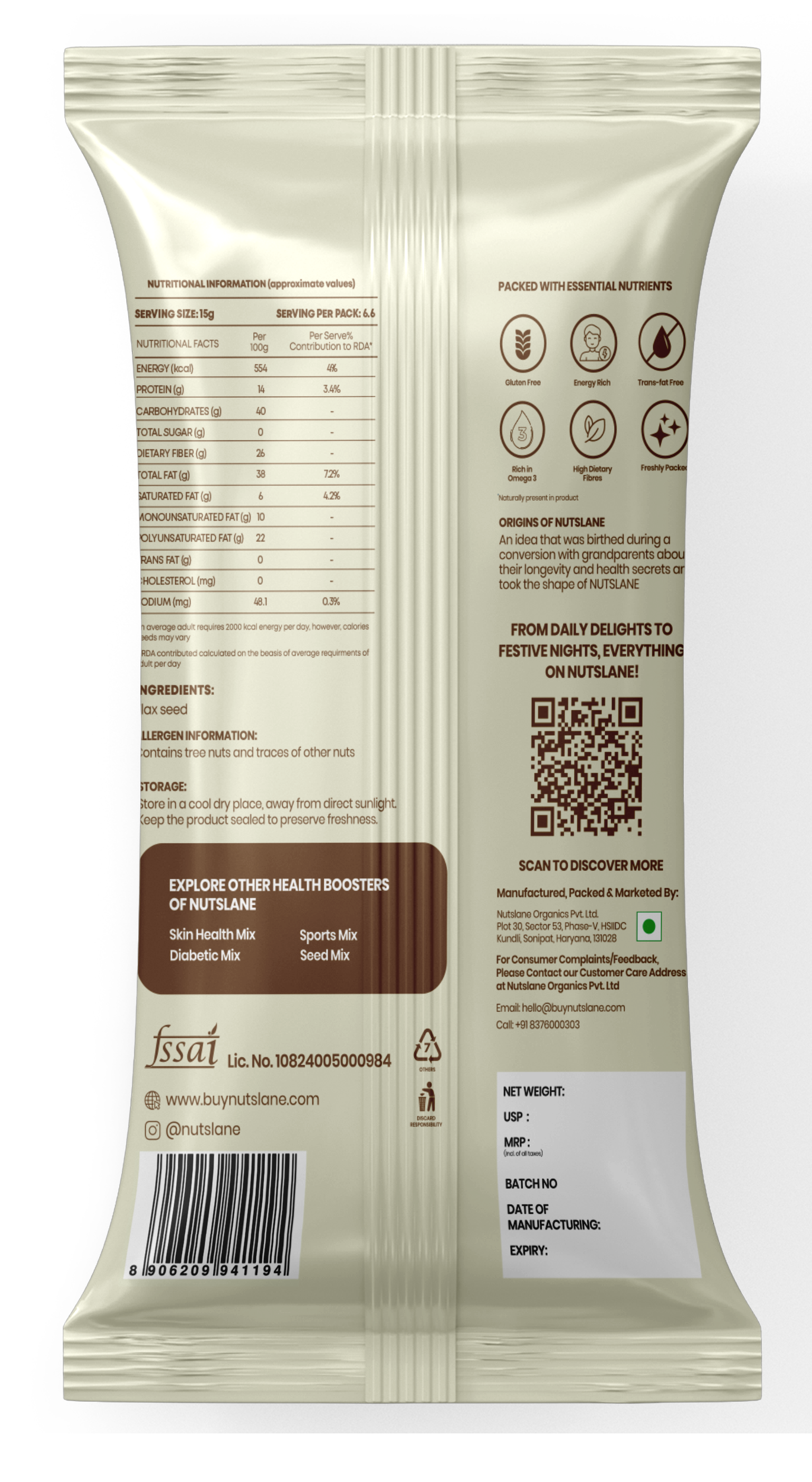 Nutslane Flax Seeds - 30g