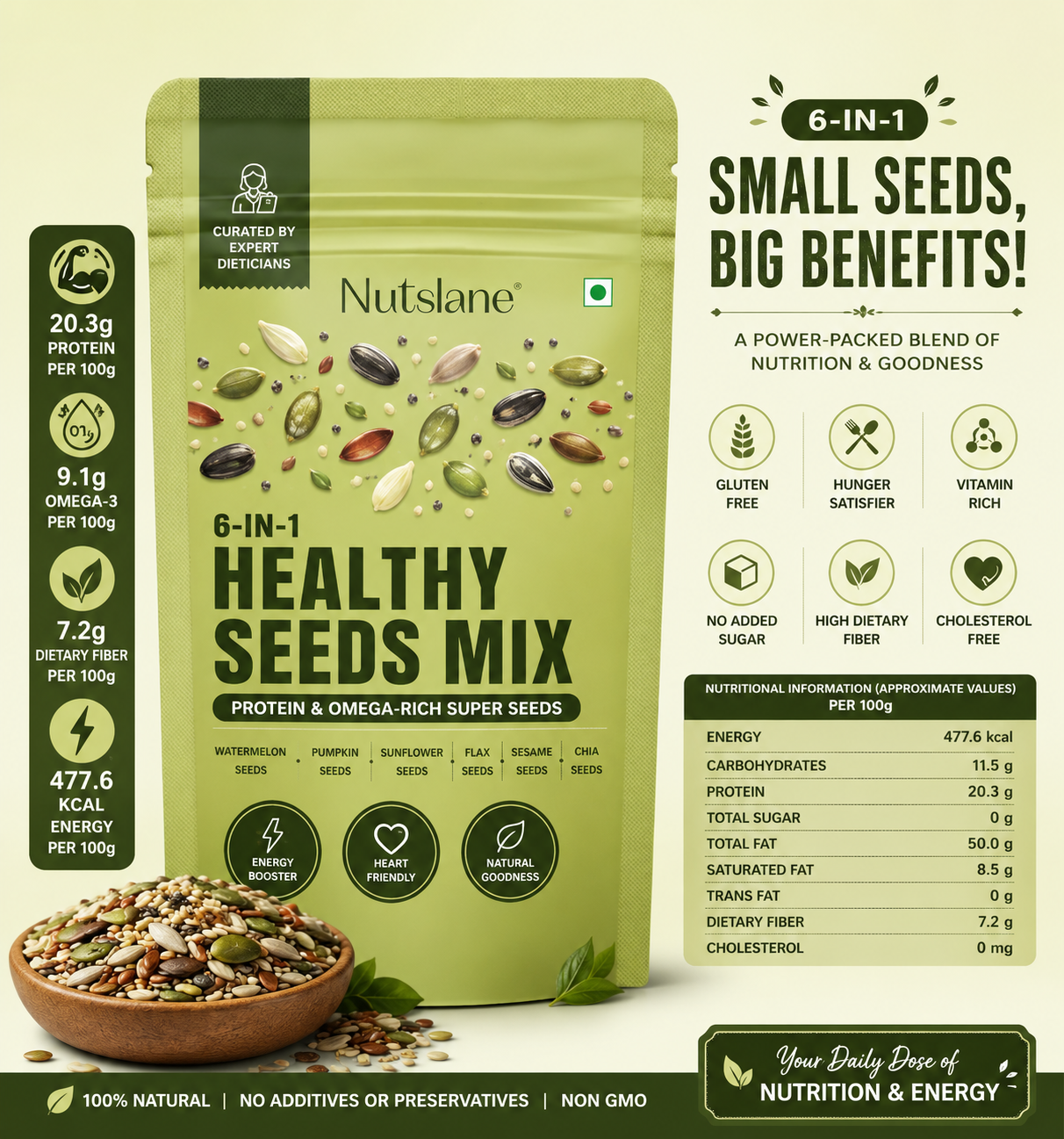 6-in-1 Healthy Seeds Mix – Protein & Omega-Rich Super Seeds