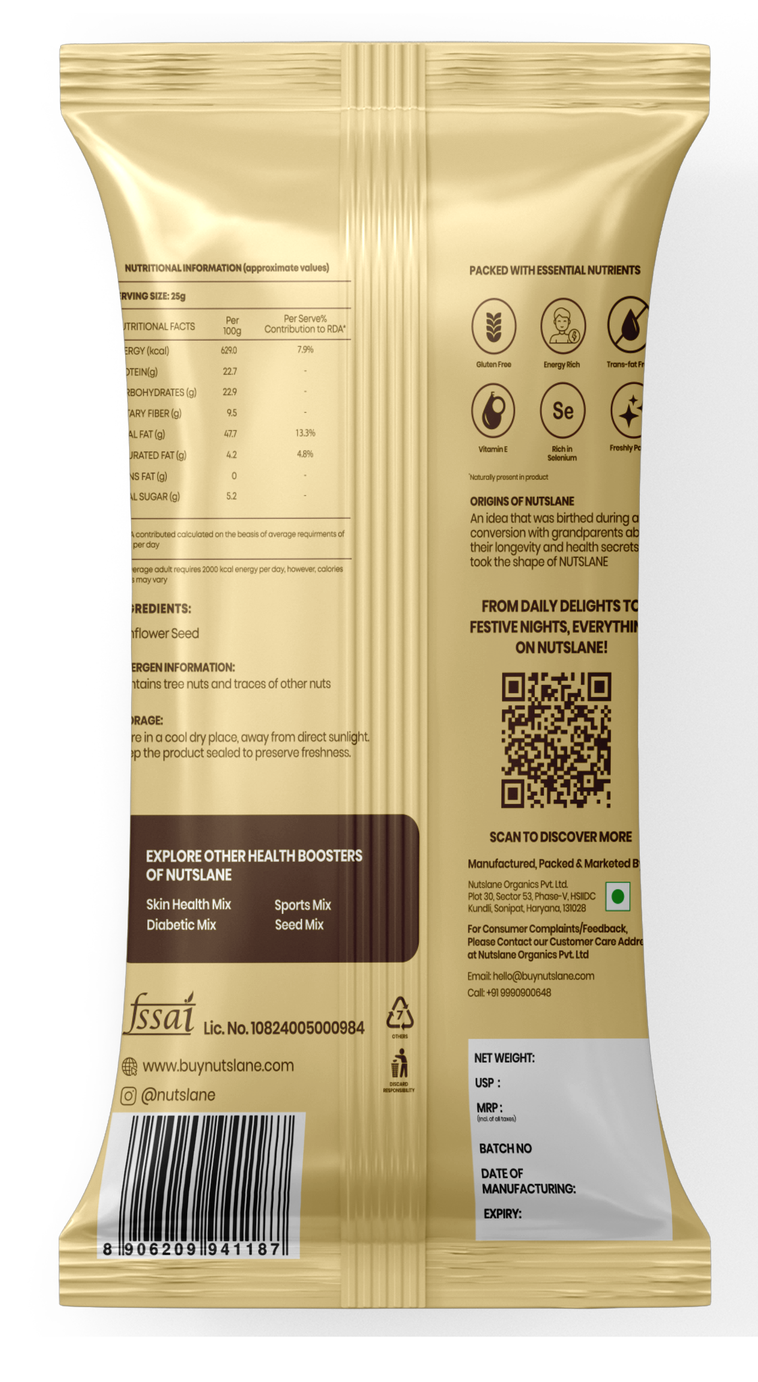 Nutslane Sunflower Seeds - 30g
