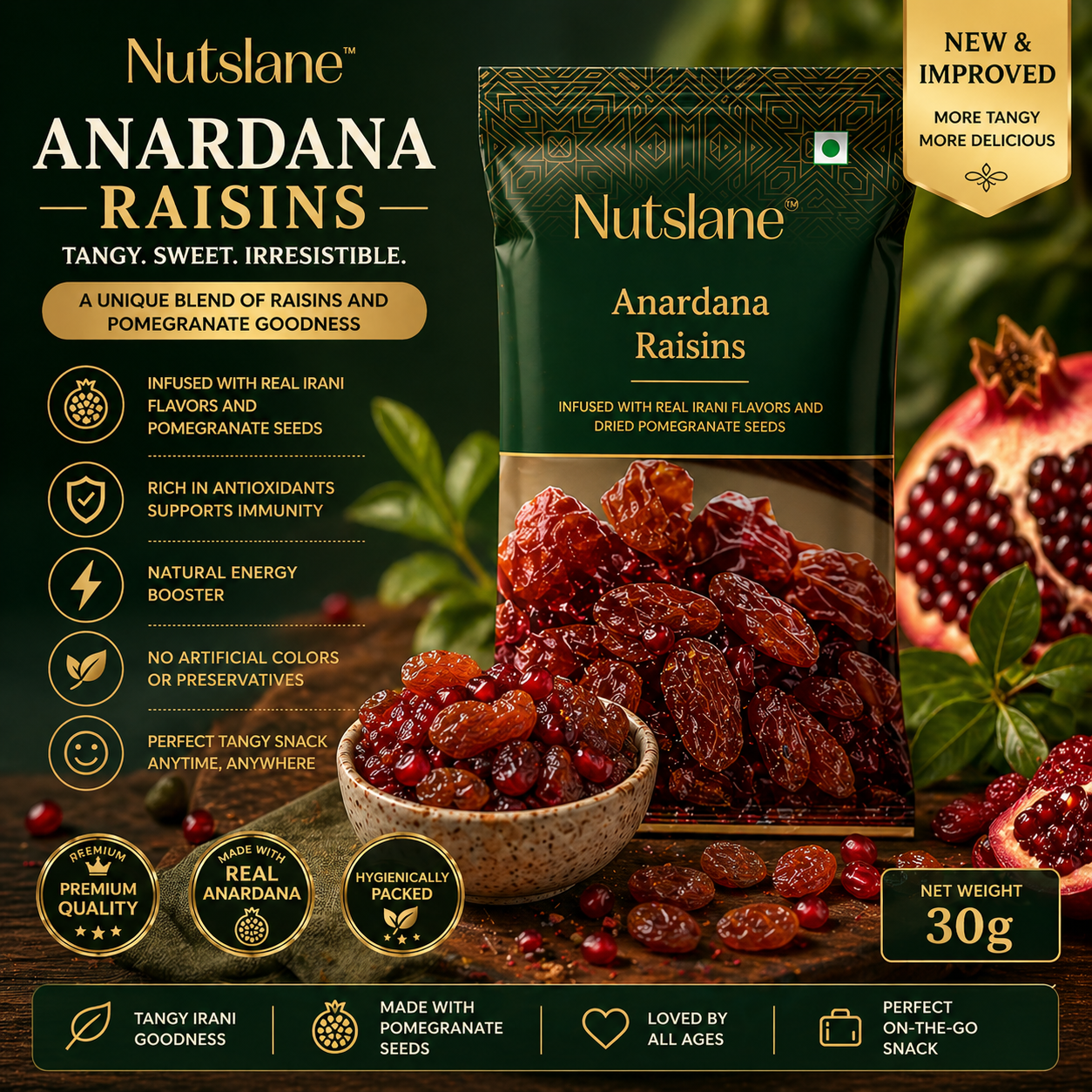 Anardana Raisins  – Tangy Flavoured Raisins Snack (30g)