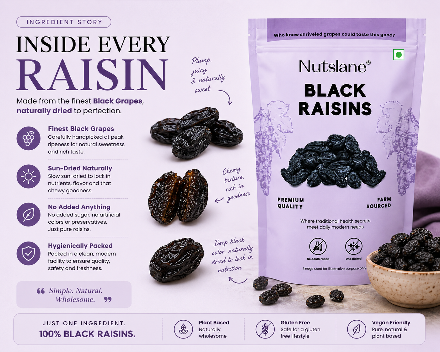 Premium Black Raisins – Naturally Sweet, Iron Rich & Healthy Dry Fruits