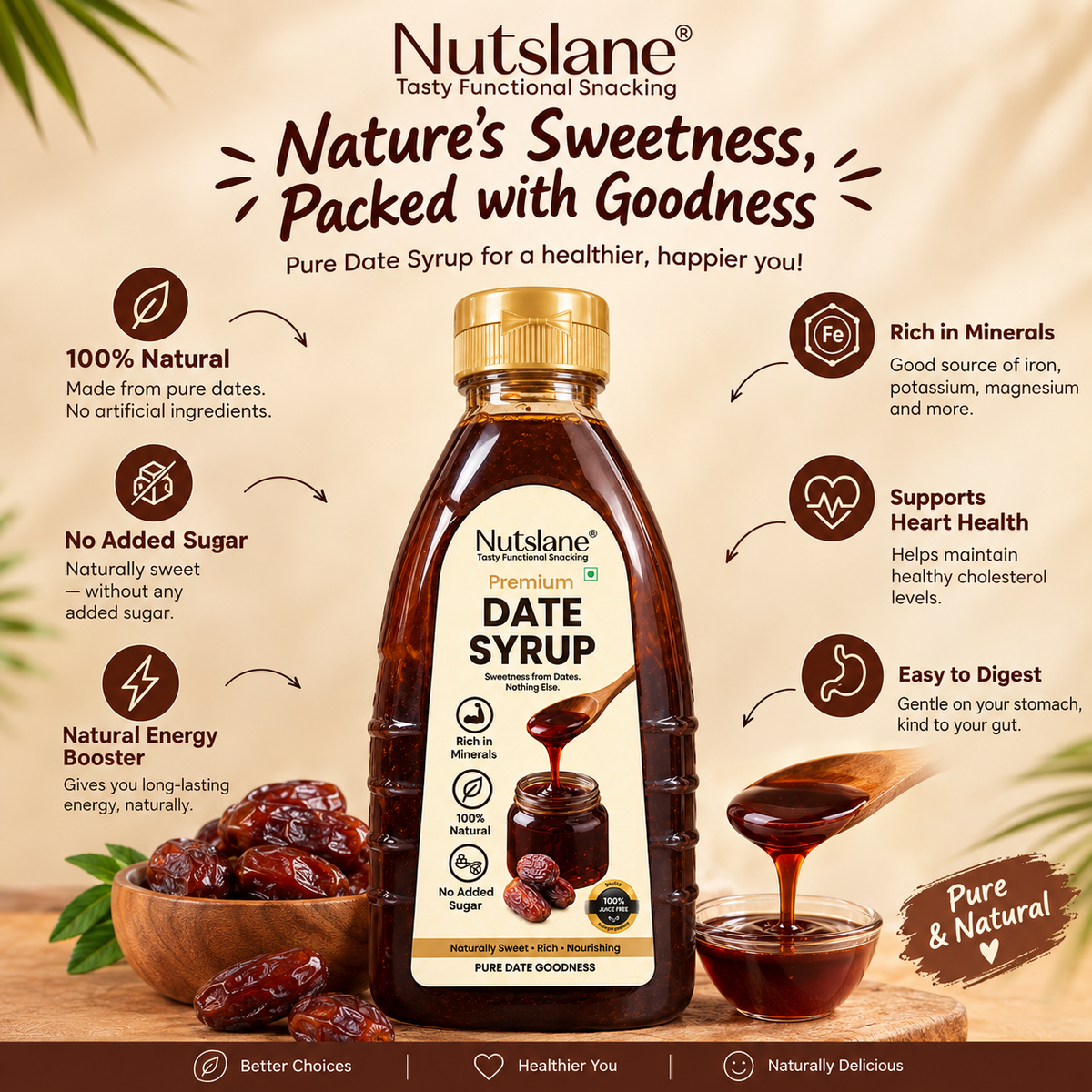 Premium Date Syrup | 100% Natural Date Sweetener | No Added Sugar