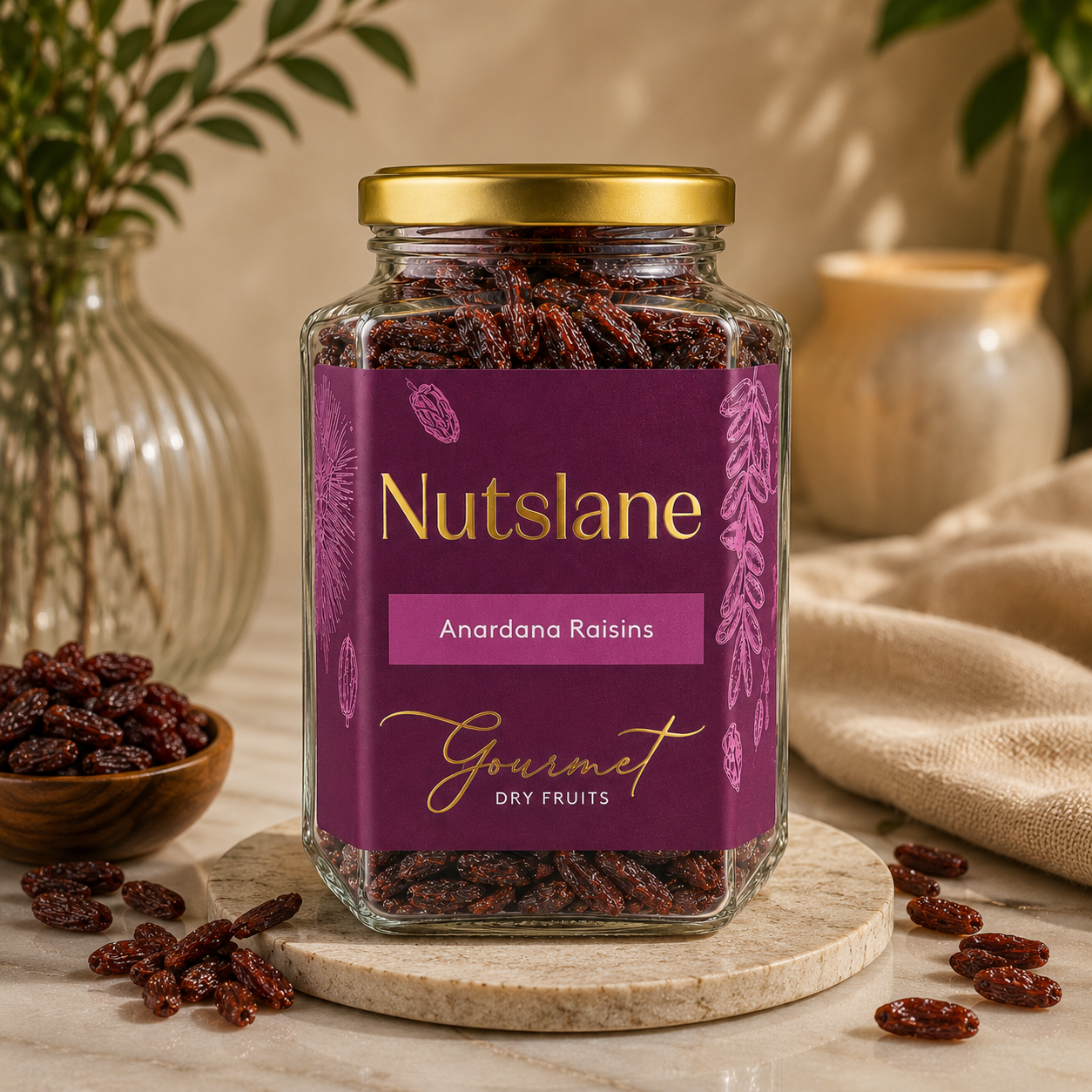 Anardana Raisins – Premium Flavoured Raisins in Glass Jar | Tangy, Sweet & Mouth-Watering