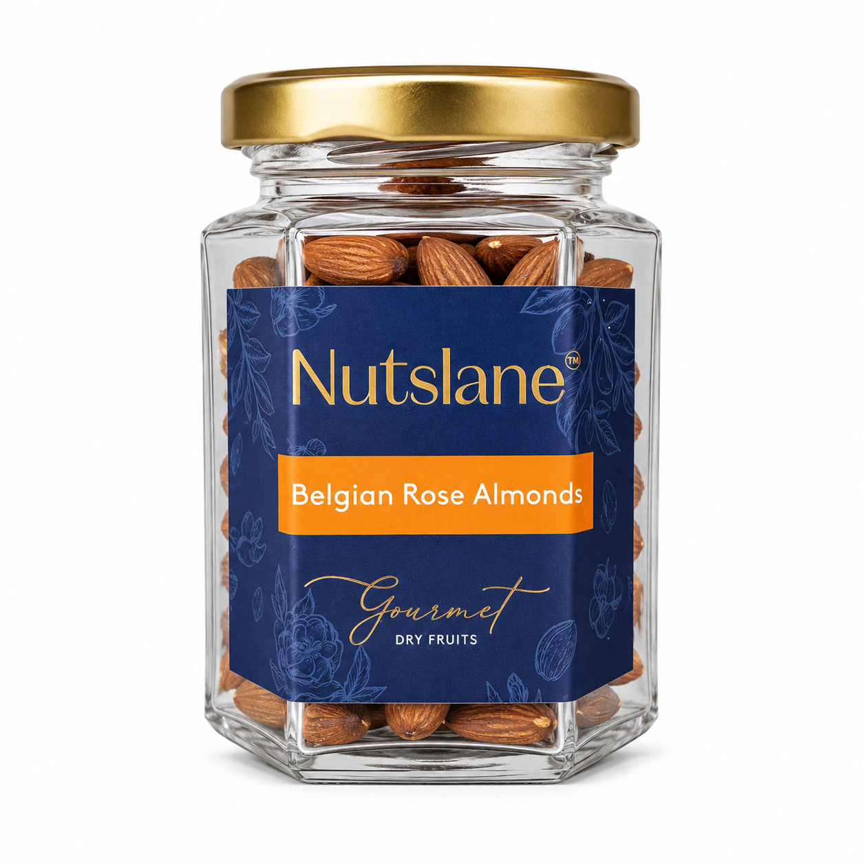 Belgian Rose Almonds – Premium Flavoured Almonds in Glass Jar | Exotic, Crunchy & Delightfully Indulgent