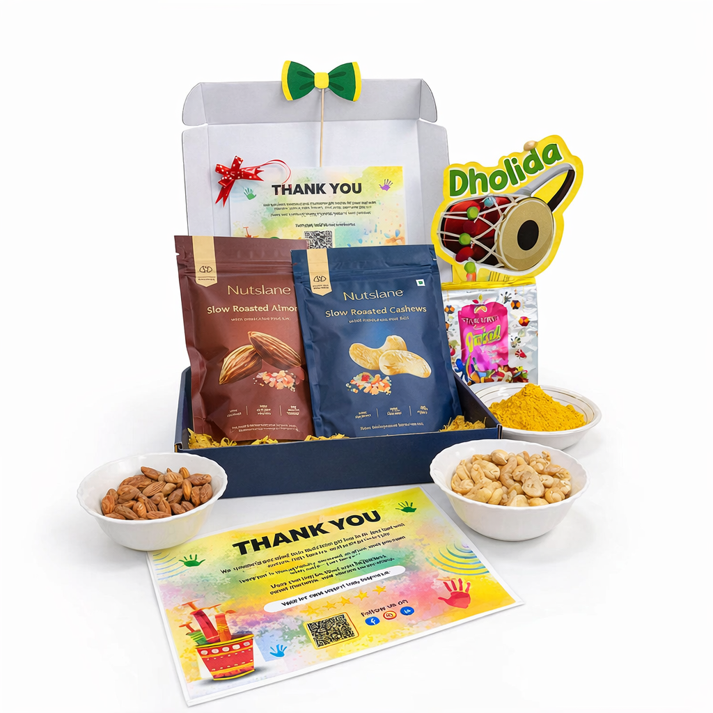 Nutslane Holi Celebration Gift Box – Premium Dry Fruits Hamper