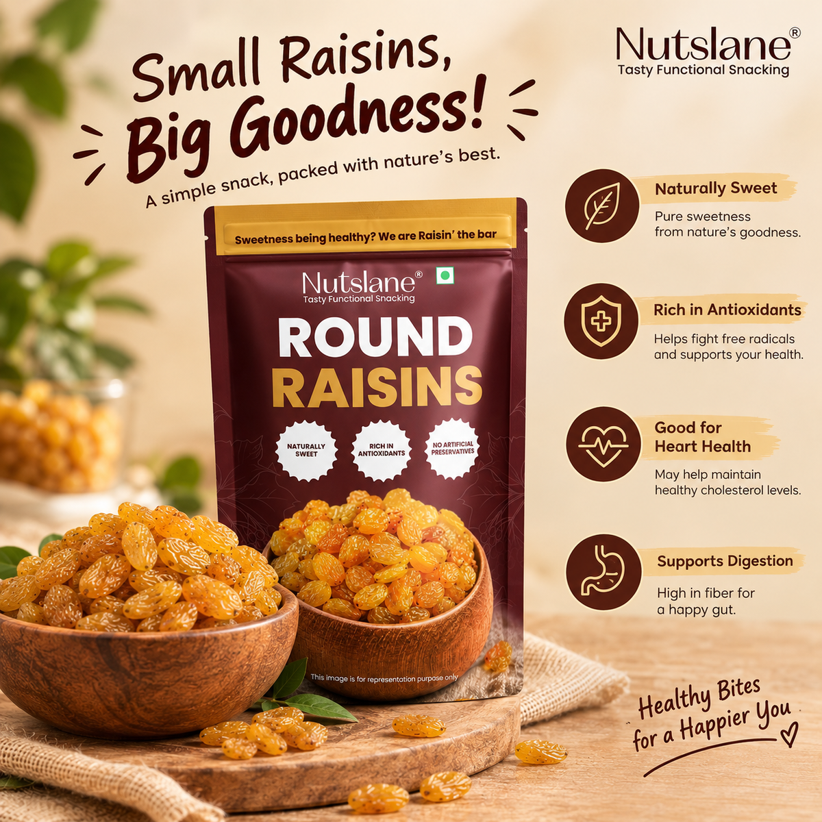 Round Raisins | Premium, Sweet & Juicy Dried Fruit