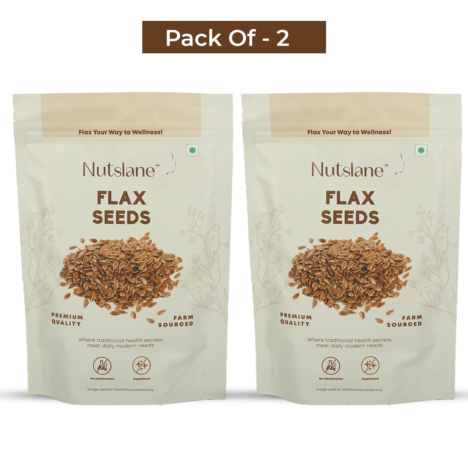 Premium Raw Flax Seeds | Pack of 2 - (Each 200g)