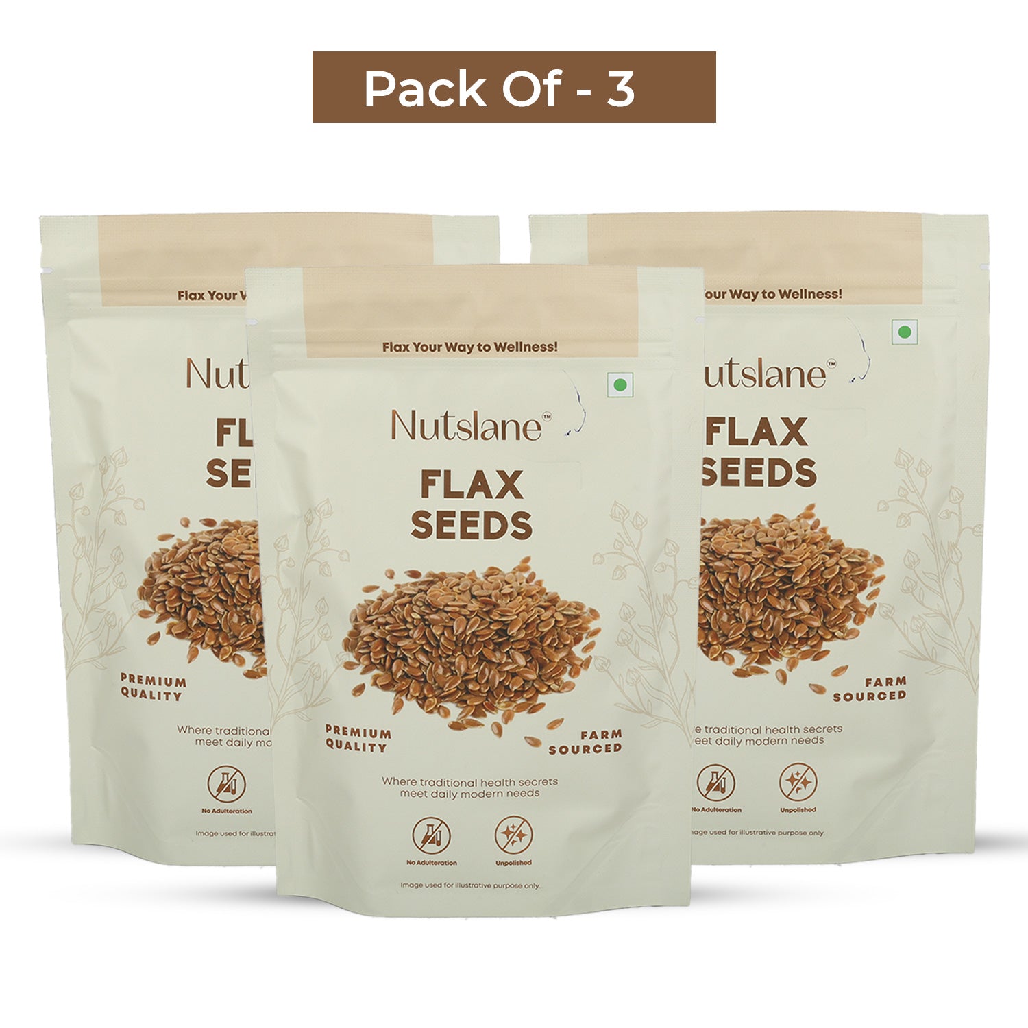 Premium Raw Flax Seeds | Pack of 3 - 200g