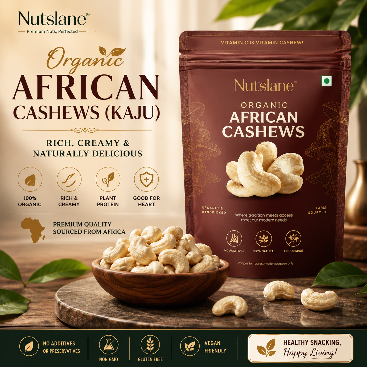 Organic African Cashews (Kaju) – Rich, Creamy & Naturally Delicious
