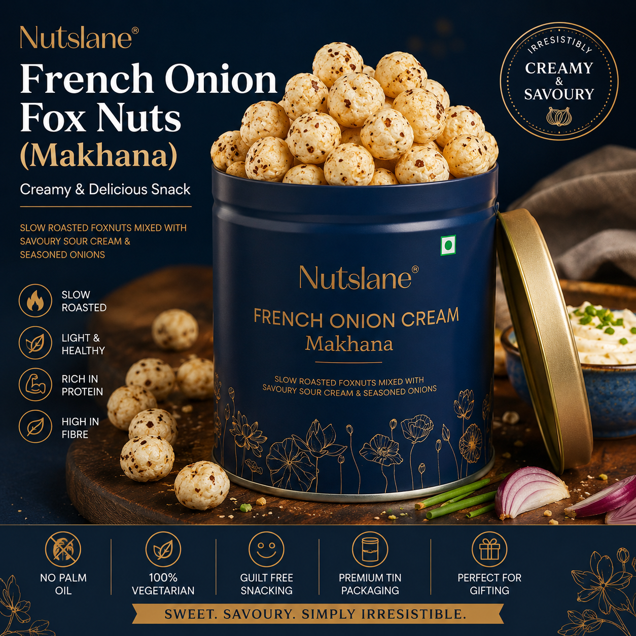 French Onion Fox Nuts (Makhana) – Creamy & Delicious Snack
