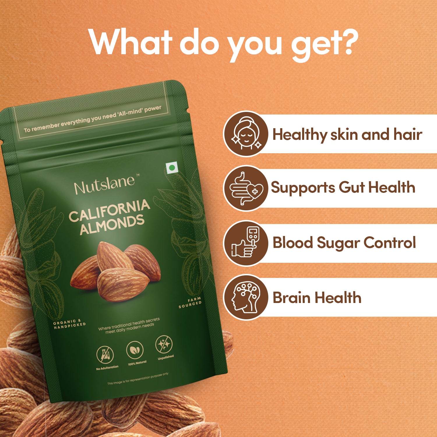 Premium California Almonds | Pack of 2 ( 500g Each)