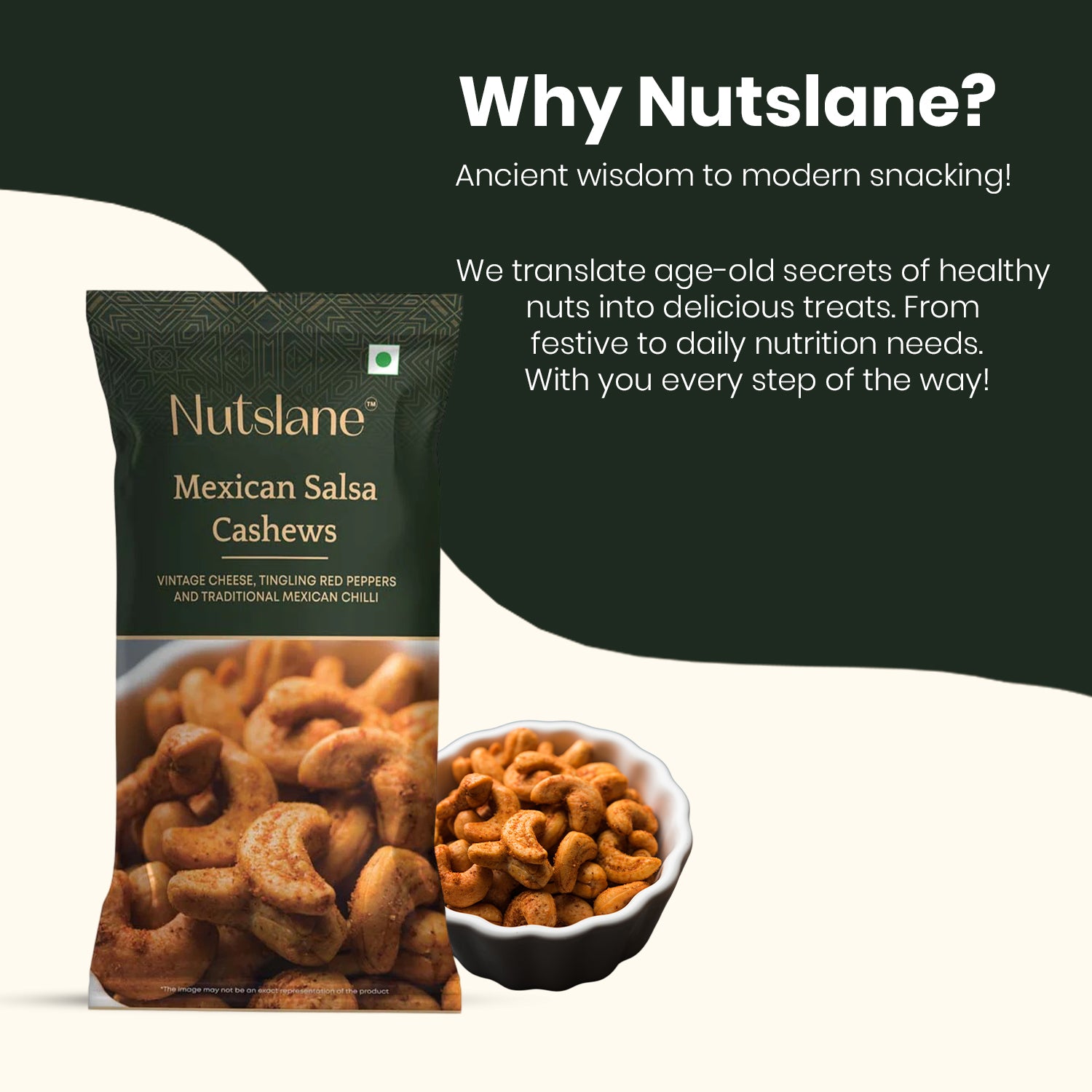 Mexican Salsa Cashews (Kaju)  – Spicy & Tangy Snack (30g)